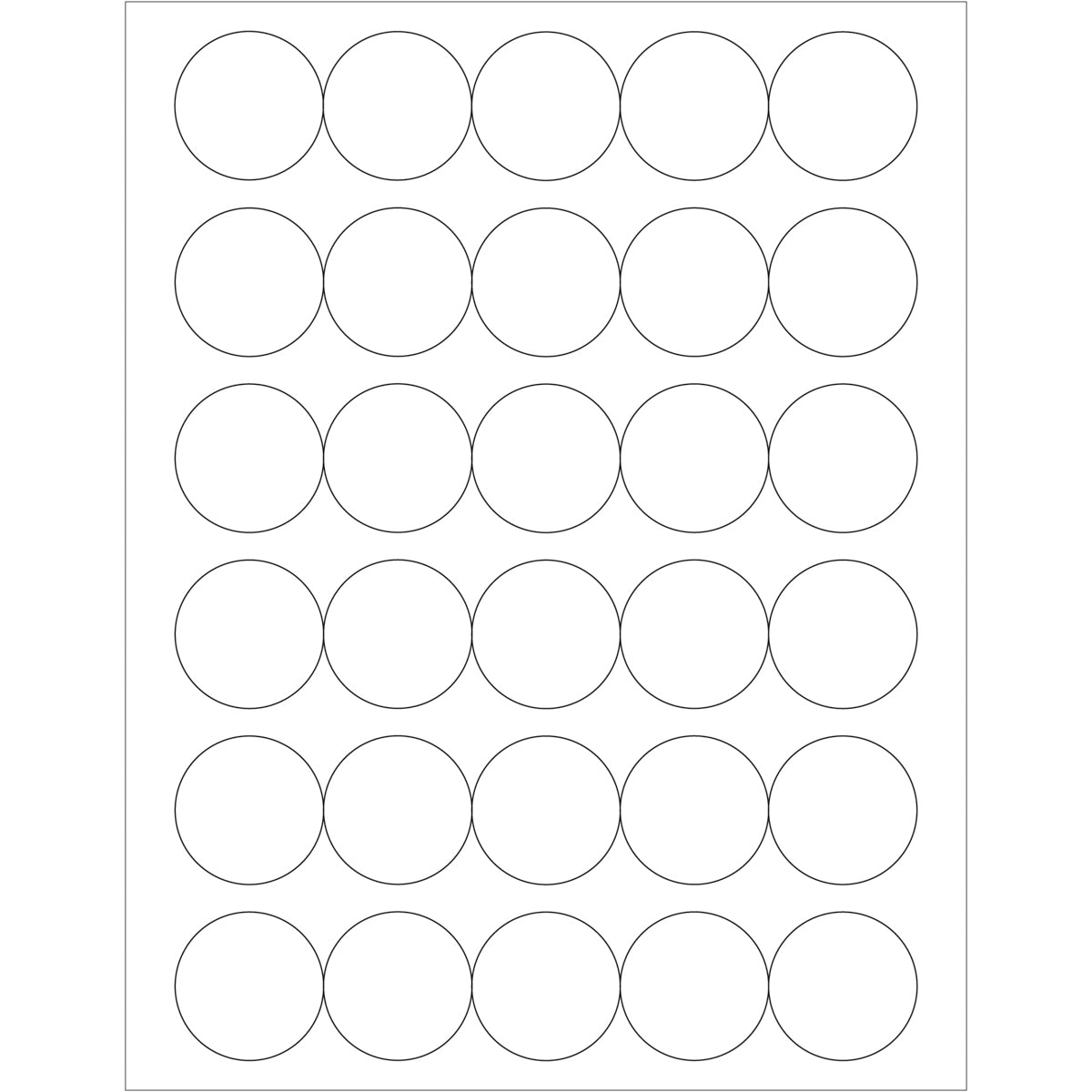 1 1 2 White Circle Laser Labels