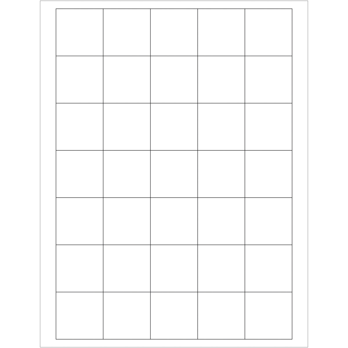 1 1/2 x 1 1/2" White Rectangle Laser Labels 3500/Case
