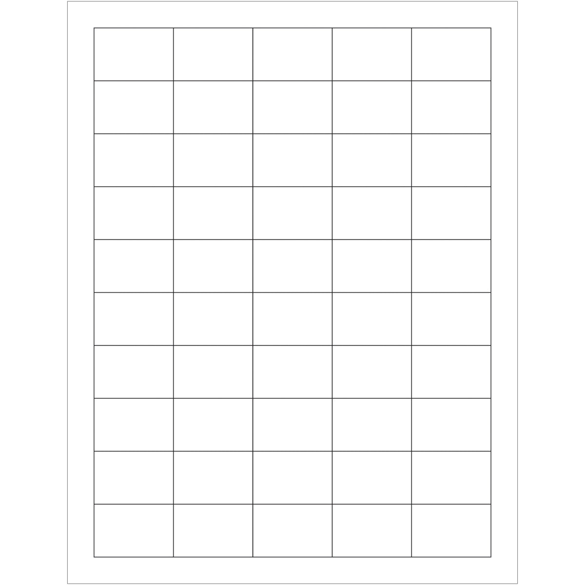 1 1/2 x 1" White Removable Rectangle Laser Labels