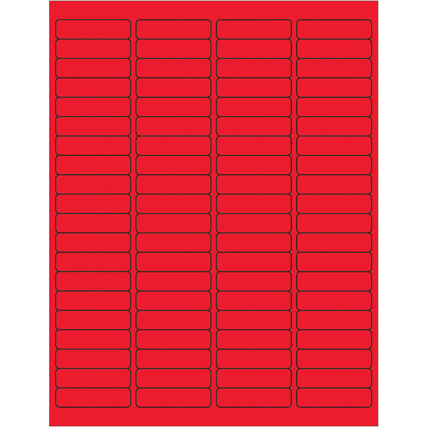 1 15/16 x 1/2" Fluorescent Red Rectangle Laser Labels 8000/Case