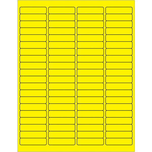 1 15/16 x 1/2" Fluorescent Yellow Rectangle Laser Labels 8000/Case