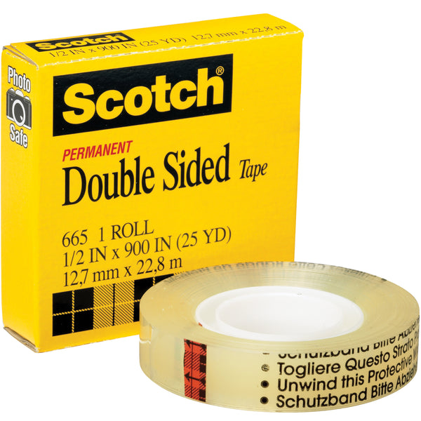 1" x 36 yds. Scotch 665 Double Sided Tape (Permanent)
