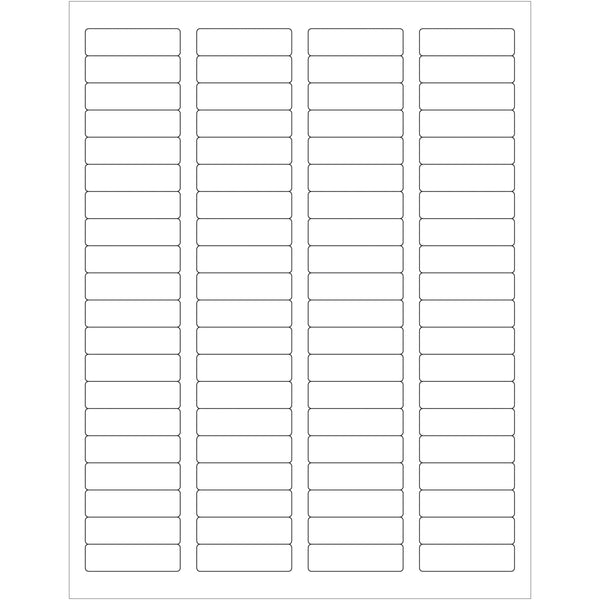 1 3/4 x 1/2" White Removable Rectangle Laser Labels 8000/Case