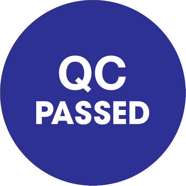 1" Circle - "QC Passed" Blue Labels 500/Roll