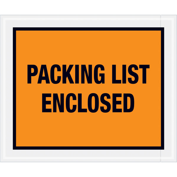 10 x 12 Packing List Envelopes (Full Face) - ORANGE 500/Case