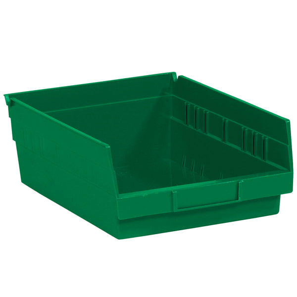 11 5/8 x 11 1/8 x 4 Green Plastic Shelf Bin Boxes 8/Case