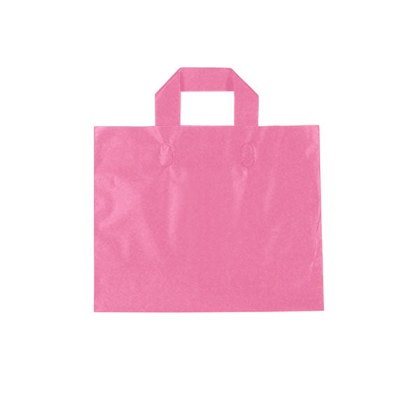12 x 4 x 10 Pink Frosted Loop Handle Shopping Bags