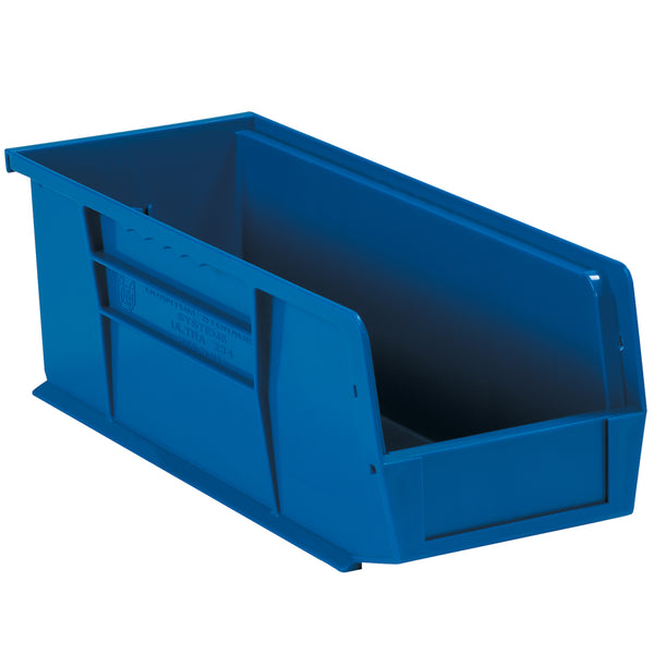 14 3/4 x 8 1/4 x 7 Blue Plastic Bin Boxes 12/Case