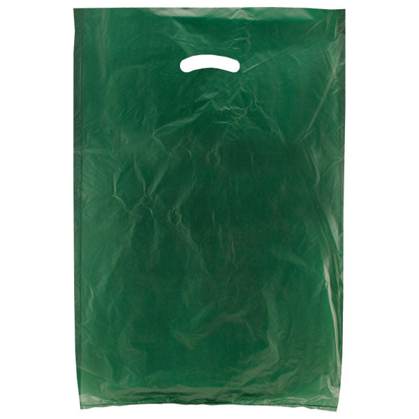 16 x 4 x 24 Dark Green Hi-Density Gusseted Merchandise Bags (.75 mil thickness) 500/Case