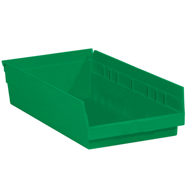 17 7/8 x 11 1/8 x 4 Green Plastic Shelf Bin Boxes 8/Case