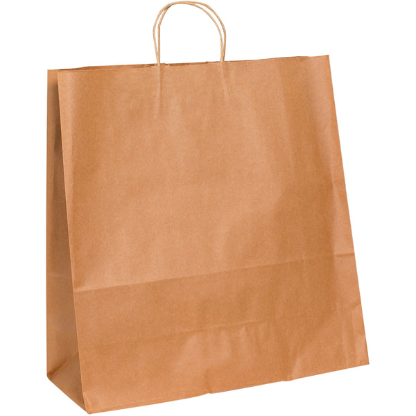 18 x 7 x 18 3/4 Kraft Shopping Bags w/ Handles 200/Case