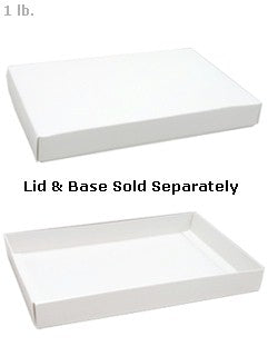 9-5/8 x 6-1/8 x 1-1/8 White 1 lb. Rectangular Candy Box LID 250/Case