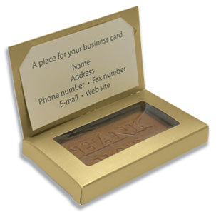 2-5/16 x 7/16 x 3-7/8 Gold Business Card Candy Box with Window & FLAP 250/Case