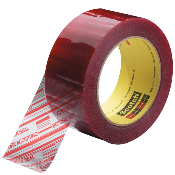 2" x 110 yds. Clear 3M 3779 "CHECK SEAL BEFORE ACCEPTING" Pre-Printed Carton Sealing Tape 36/Case