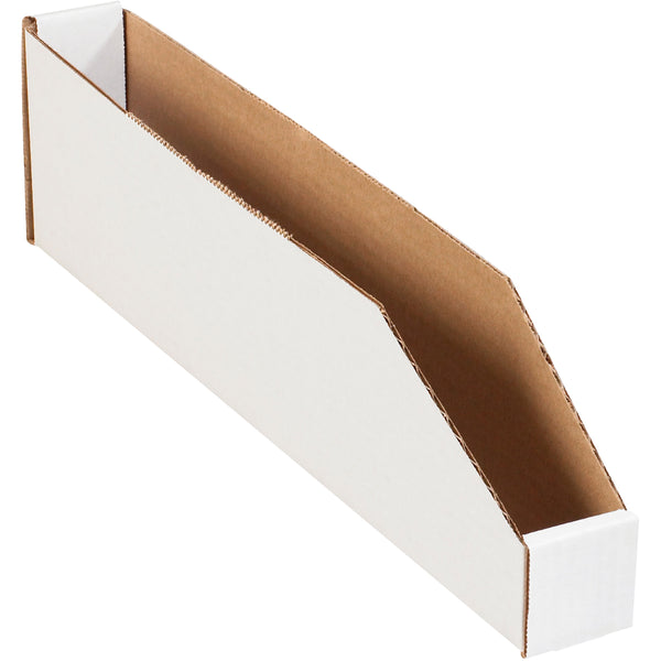 2 x 18 x 4 1/2 Open-Top White Corrugated Bin Box 50/Bundle