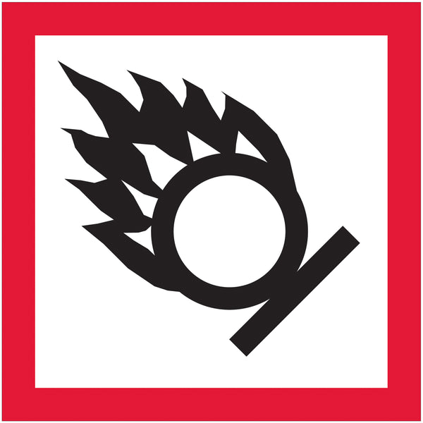2 x 2" Pictogram - Flame Over Circle Labels 500/Roll