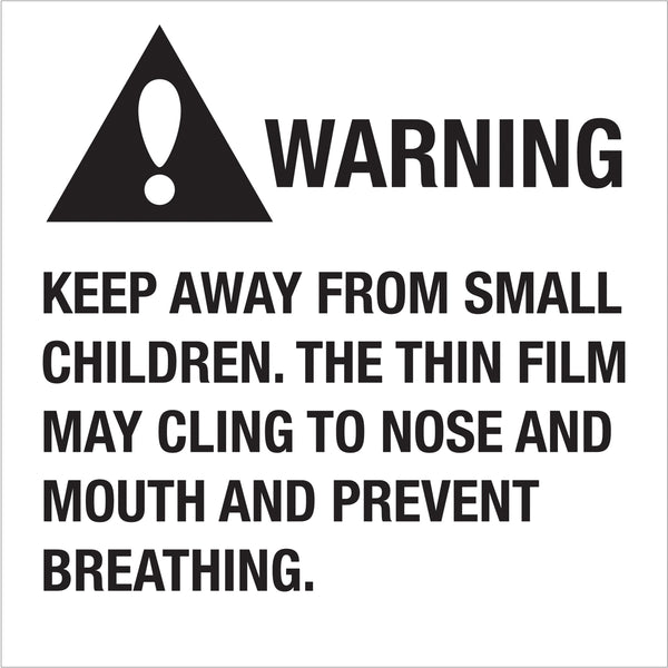 2 x 2" - "Warning Keep Away From Small Children" 500/Roll