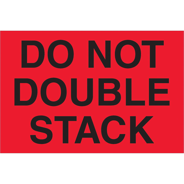 2 x 3" - "Do Not Double Stack" (Fluorescent Red) Labels 500/Roll