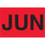 2 x 3" - "JUN" (Fluorescent Red) Months of the Year Labels 500/Roll