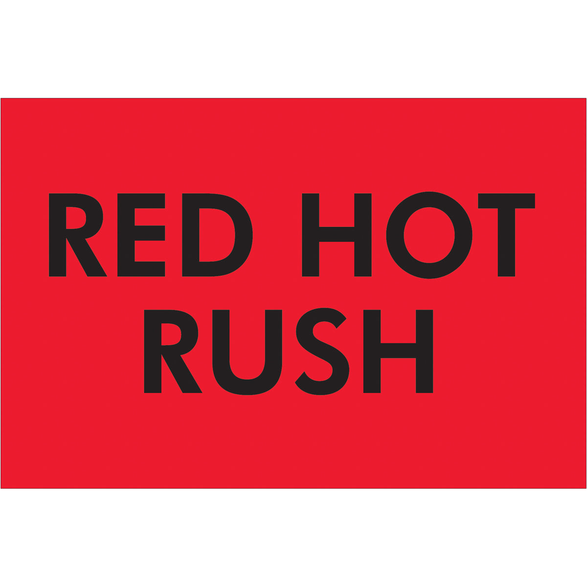 2 x 3" "Red Hot Rush" (Fluorescent Red) Labels 500/Roll