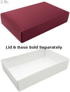 9-5/8 x 6-1/8 x 2 Burgundy 2 lb. Rectangular Candy Box LID 250/Case