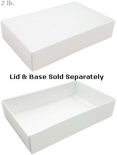 9-3/8 x 6 x 2 White 2 lb. Rectangular Candy Box BASE 250/Case
