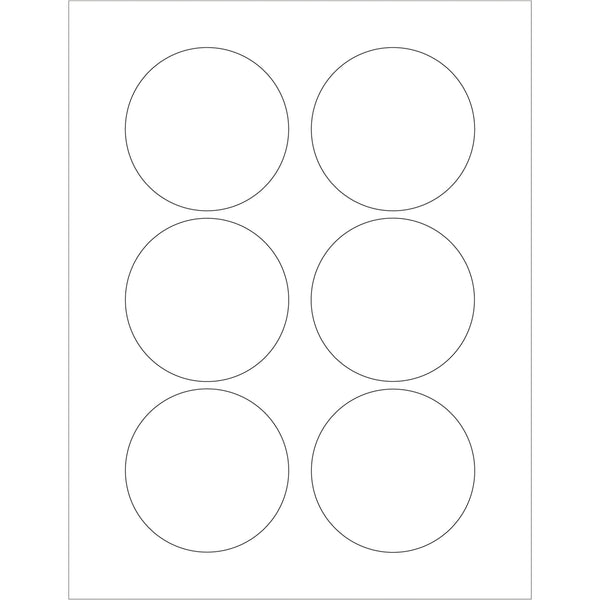 3" Glossy White Circle Laser Labels 600/Case