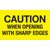 3 x 5" - "Caution When Opening With Sharp Edges" (Fluorescent Yellow) Labels 500/Roll