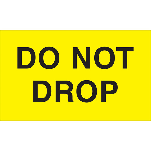 3 x 5" - "Do Not Drop" (Fluorescent Yellow) Labels 500/Roll