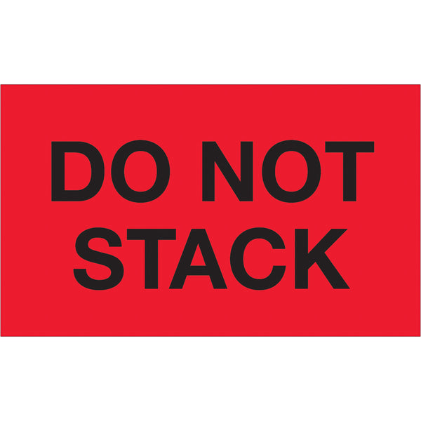 3 x 5" - "Do Not Stack" (Fluorescent Red) Labels 500/Roll