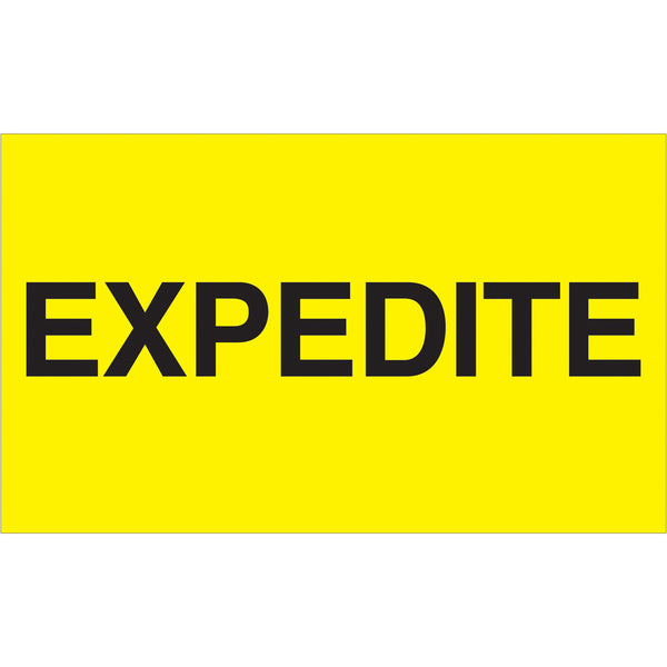 3 x 5" - "Expedite" (Fluorescent Yellow) Labels 500/Roll