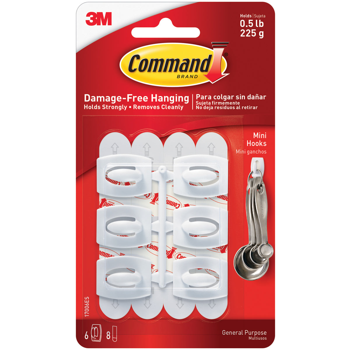 3 X Command Mini Haken Mit Klebestreifen – Selbstklebend, Rückstandsfrei & Vielseitig