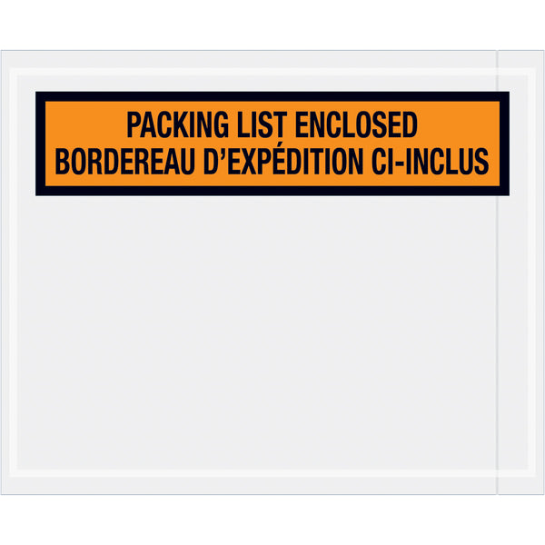 4 1/2 x 5 1/2 Bilingual Packing List Envelopes 1000/Case
