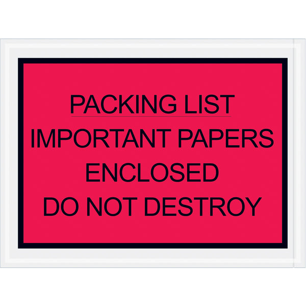 4 1/2 x 6 Red Important Papers Enclosed Envelopes 1000/Case