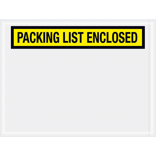 4-1/2 x 6 Packing List Enclosed Envelopes (Panel Face) - YELLOW 1000/Case