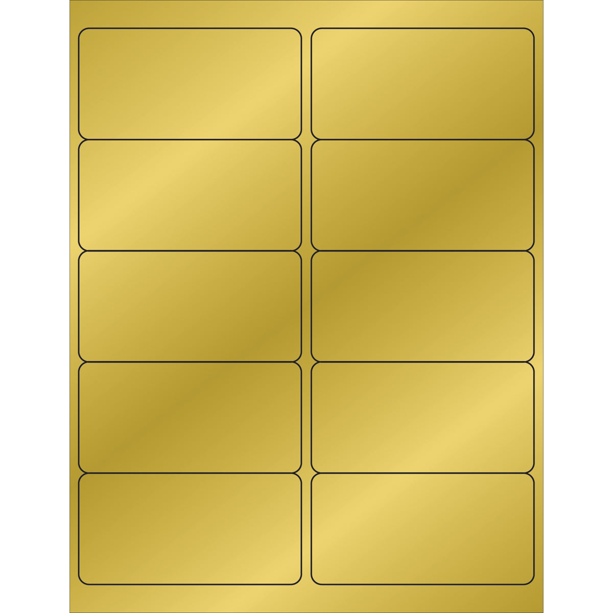 4 x 2" Gold Foil Rectangle Laser Labels