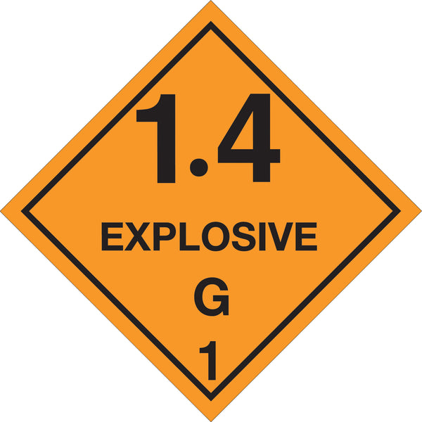 4 x 4" - "1.4 - Explosive - G 1" Labels 500/Roll
