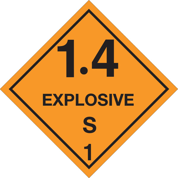 4 x 4" - "1.4 - Explosive - S 1" Labels 500/Roll
