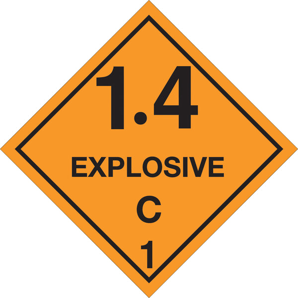 4 x 4" - "Explosive - 1.4C - 1 Labels 500/Roll
