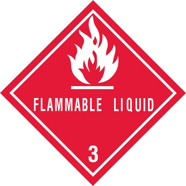 4 x 4" - "Flammable Liquids - 3" Labels 500/Roll