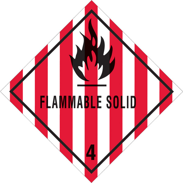 4 x 4" - "Flammable Solid - 4" Labels 500/Roll