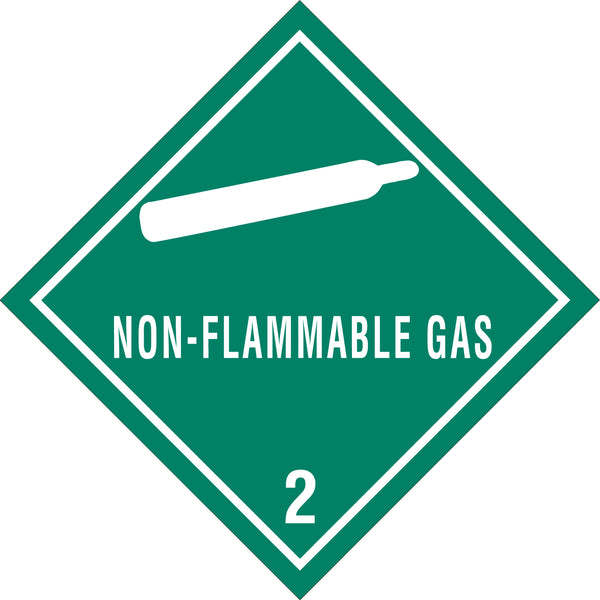 4 x 4" - "Non-Flammable Gas - 2" Labels 500/Roll