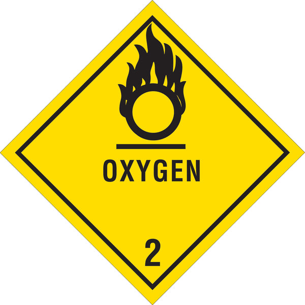 4 x 4" - "Oxygen - 2" Labels 500/Roll