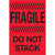 4 x 6" - "Fragile - Do Not Stack" (Fluorescent Red) Labels 500/Roll
