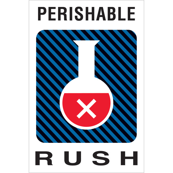 4 x 6" - "Perishable Rush" Labels 500/Roll
