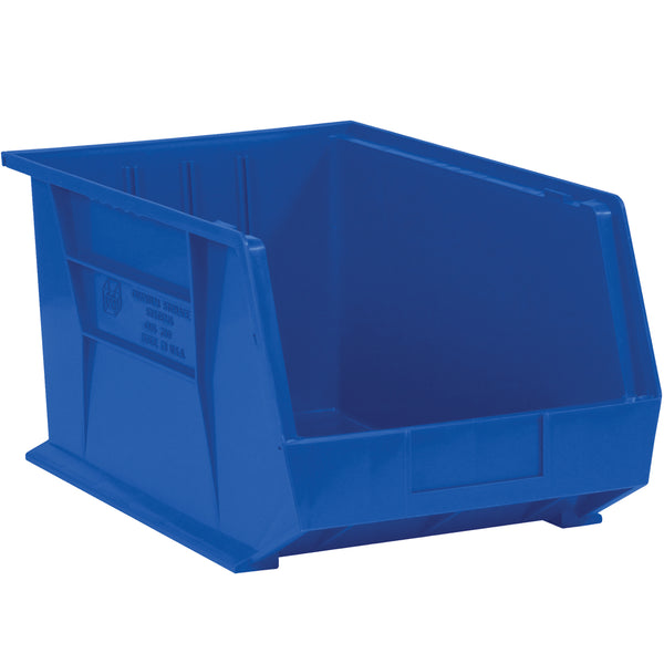 5 1/2 x 14 3/4 x 5 Blue Plastic Bin Boxes 12/Case