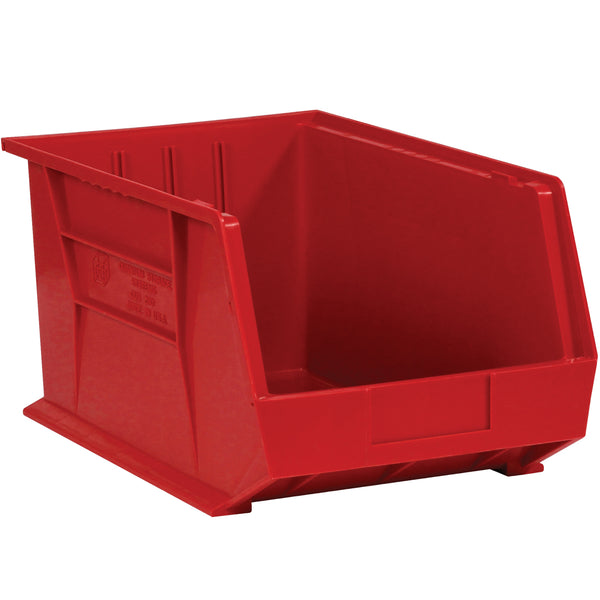 5 1/2 x 14 3/4 x 5 Red Plastic Bin Boxes 12/Case