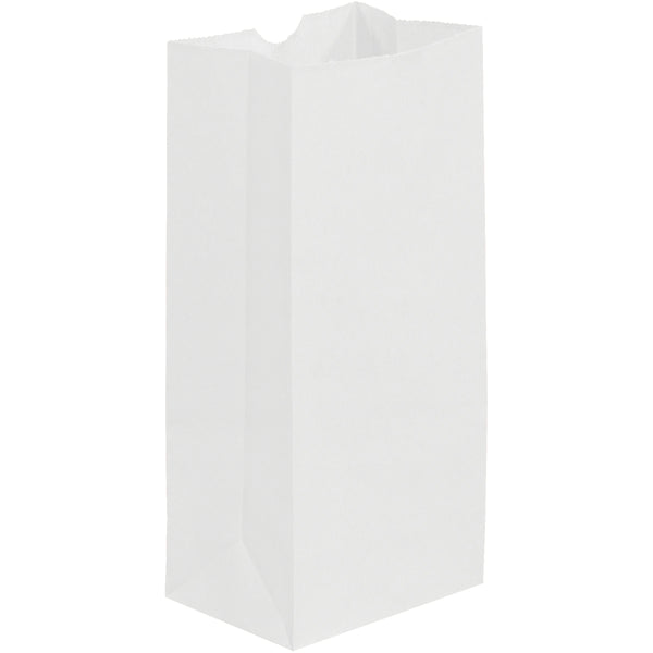 5 x 3 1/2 x 10 1/2 White Paper Grocery Bags 500/Case