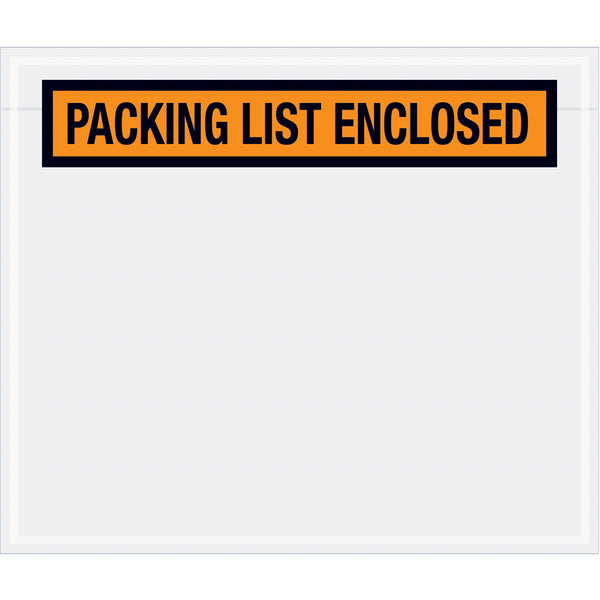 6-1/2 x 5 Packing List Enclosed Envelopes (Panel Face) - ORANGE 1000/Case