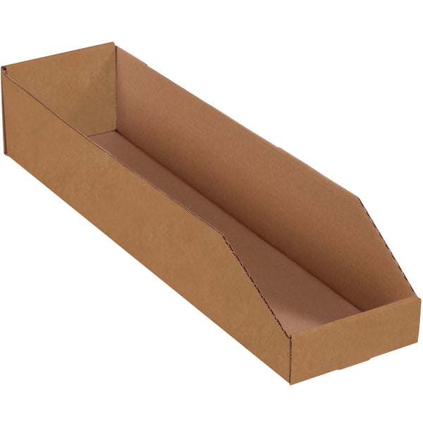 4 x 18 x 4 1/2 Kraft Open-Top Corrugated Bin Box  50/Bundle